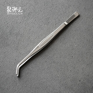 Juyu porcelain tea clip bamboo wooden tea spoon cup clip tea tweezers tea ceremony accessories tea needle scissors pot pen tea shovel pu'er tea knife x stainless steel tea clip 21.5*1.3cm