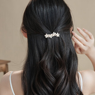 Chimera (chimera) flower hairpin rhinestone cat's eye one-word clip back of the head half-tied ponytail hair accessory girl's birthday gift