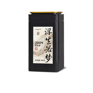 Little senior sister reviews tea 2009 golden flower poria brick tea hunan anhua dark tea 400g