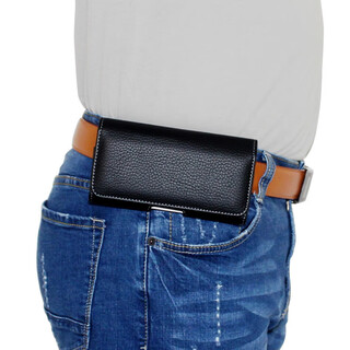 Kangaroo durable mobile phone hanging belt bag cross-belt men's cross-waist bag elderly clip buckle trouser belt leather case universal length 140mm other sizes universal