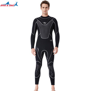 Dive&sail manufacturer wholesale new 3mm wet suit men's wet one-piece warm snorkeling suit long-sleeved cold-proof surfing winter swimsuit black l
