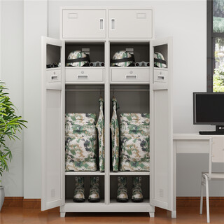 Fuluda soldier cabinet housekeeping cabinet cadre double iron cabinet dormitory double door sergeant changing locker thickened version