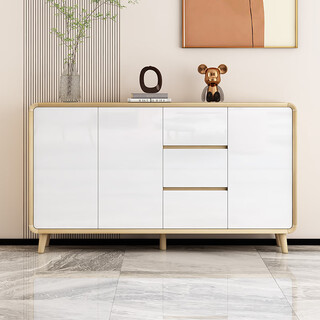 Gu lejia new chinese sideboard multifunctional large-capacity storage cabinet wine cabinet living room home wall tea storage storage cabinet solid wood cover white * length 160 width 30 height 90cm * high legs