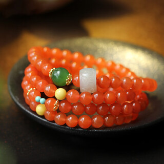 Bosfru natural liangshan cherry red south red agate bracelet design 108 buddha beads bracelet light luxury jewelry gift for girls