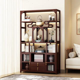 Zhuyunxuan bogu rack solid wood chinese tea cabinet tea set shelf ornaments display cabinet living room duobao pavilion tea shelf storage rack 07 bogu rack 99 long regular style