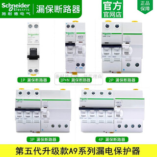 施耐德电气施耐德断路器IC65空气开关40A漏保2P总开关家用空开63A 2P 20A