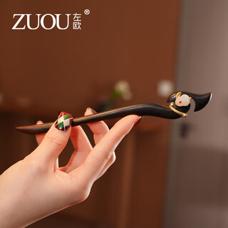 Zuoou hairpin antique style ebony wood classic temperament rabbit hairpin high-end simple hairpin new chinese style hairpin for women ebony rabbit hairpin