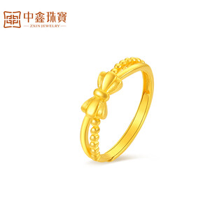 Zhongxin jewelry candy bow gold ring gift your girlfriend jewelry pure gold 999.9 tail ring for girlfriend goddess day 3.86g