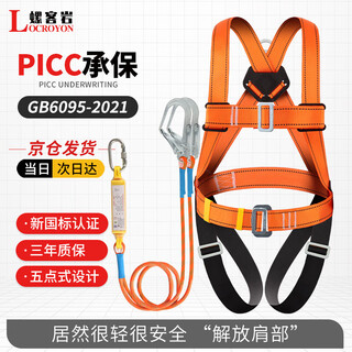 Luokeyan five-point safety belt, safety rope for high-altitude operations, full-body anti-fall national standard, double hook buffer bag 1.8 meters (jingcang)