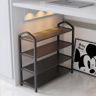 Saint-duran simple shoe rack at home entrance college dormitory indoor multi-layer storage rental house shoe rack 2024 shoe cabinet elegant black 3 layers long 42cm