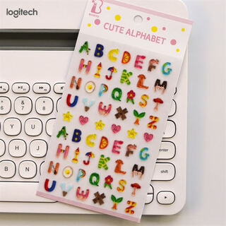 Tian chen korean stickers english alphanumeric handbook mobile phone case three-dimensional children's cute decorative stickers alphabet style