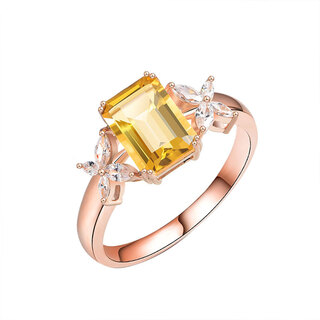 Jolee ring s925 silver citrine ring colored gemstone light luxury one-size-fits-all jewelry gift for women, one item and one certificate