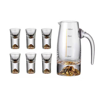 Rolando white wine cup wine divider pouring wine jug wine measuring device glass creative wine divider set decanter white wine cup one cup 1 pot 6 cups (jinshan gold model)