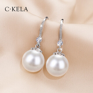 Chakra sterling silver earrings for women 999 pure silver earrings 2025 new popular large pearl earrings light luxury high-end 12mm pure silver ear hooks model style