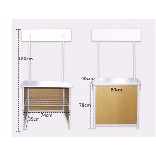 诗亭阁促销展示台摆地摊促销台展示架超市小吃车便携折叠移动试吃展台广 普通款架子+密度板围板