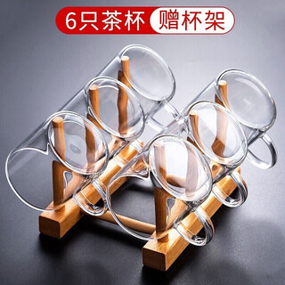 Kazatei tea cup glass small tea cup with handle thickened heat-resistant tea cup tea cup tea accessories set