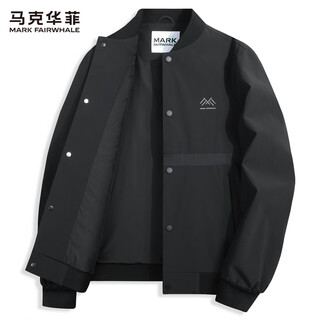Mark huafei mountain print jacket men's 2025 autumn trendy letters easy-care baseball collar jacket black 311 xl /180