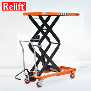 Relift manual hydraulic platform truck mobile lift small lifting platform pedal trolley scissor lift pts800/800kg-1.5 meters