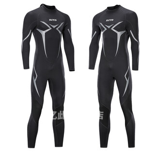 Zailu null wetsuit one-piece men's 3mm warm and super elastic wear-resistant wet suit cold-proof wetsuit winter swimming swimsuit black l