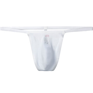 T-pants for women, hot and sexy light-sensing ice silk, transparent one-thread, one-piece thin straps, seductive seamless t-pants, men's thong white m