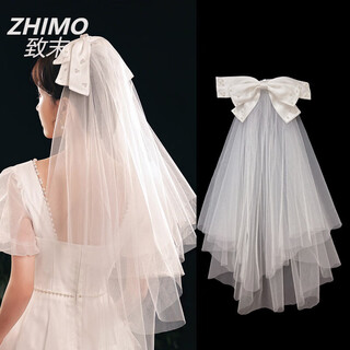 Zhimo proposal veil certificate registration small simple bride main wedding dress bow french white