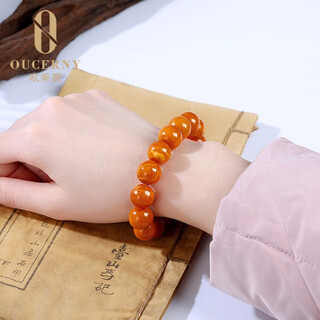 Oucerny collectibles old wax flower wax flame pattern beeswax bracelet loose beads natural chicken fat yellow full honey single circle amber bracelet for women 8mm + old flower wax bracelet selected for delivery