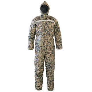 One-piece fishing suit winter thickened cold-proof and warm ice fishing suit cotton winter fishing suit sea fishing and rock fishing cold storage work clothes for men waterproof camouflage one-piece cotton suit comes with 3 pairs of thick socks 4xl