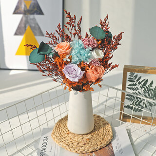 Preserved flowers natural real flowers air-dried light luxury dried bouquet reed dried flowers living room table decoration furnishings a972 (not including bottle) dried flower bag