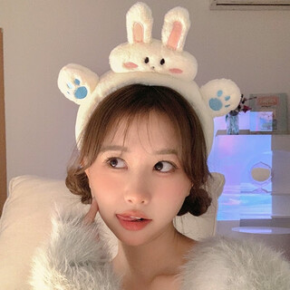 Anzhishang 3d doll furry cute hairband super cute cartoon rabbit frog face wash headband internet celebrity 2022 new hairpin