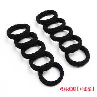 Sahane zuoyu 10-pack high elastic hair rope rubber band women's hair tie thick ponytail seamless headband durable mesh black 10-pack