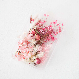 Diy mixed flower box mixed dried flower material package handmade material package home decoration real flowers air-dried natural pink flower material dried flower package