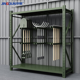 Kington spade and pickaxe rack, shovel and shovel tool display rack, material and equipment storage rack, four-layer main frame load-bearing 200kg, each layer 200*60*200cm