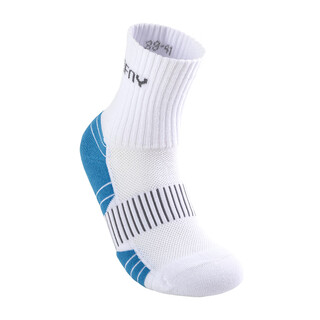 BOFNY专业功能袜羽毛球袜中筒加厚保暖防滑吸汗男女棉袜子 1SXTYC186白蓝 L (42-45码）