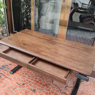 Gongding solid wood lifting workbench electric walnut learning computer desk drawer desk office e-sports table desktop south american black walnut 120*60*3 package installation single motor lifting range 72-117cm load bearing 80kg