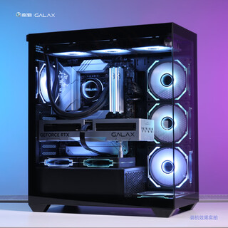 影驰极光3海景房电脑机箱黑色（无立柱全视版/兼容E-ATX/支持360水冷/快拆侧板/可装40系长显卡）