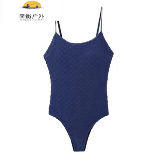 He yangyu hua'er and the boy's same style sexy navy blue and white suspender one-piece triangle swimsuit for women seaside resort swimsuit blue l