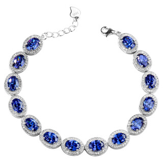 Nianfu sapphire bracelet women's s925 silver new style versatile pavé blue zircon tanzanite crystal bracelet 925 hand