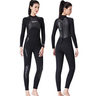 Dive&sail wetsuit men's 3mm one-piece snorkeling suit surfing suit women's thickened thermal suit winter swimsuit jellyfish suit 1.5mm women's black xl women's