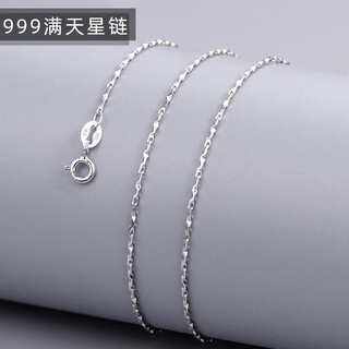 Crystal 999 pure silver necklace women's silver chain single chain no pendant clavicle chain naked chain plain chain student necklace thin chain high-end light luxury