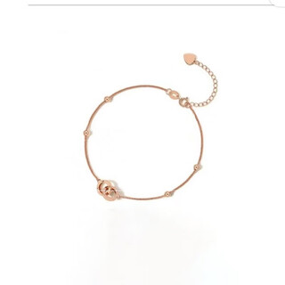 Ji ge 18k gold bracelet for women 750 gold store model au chopard plain chain double ring interlocking bracelet 520 confession gift for girlfriend