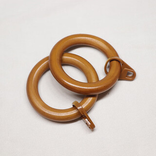 Lilang curtain rod ring solid wood wooden curtain buckle ring hook accessories log roman rod ring ring ring a style teak color one inner diameter 35mm