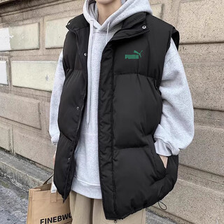 Brand down cotton vest men's autumn and winter new trend korean style loose casual versatile sleeveless warm waistcoat jacket black 2xl