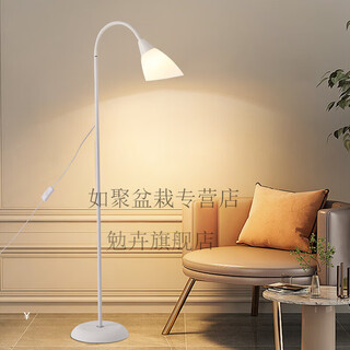 极简简约北欧led客厅卧室立式床头灯墙角落地台灯氛围 1193-白色-三色变光-7w