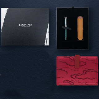 LAMPO /签字笔钢笔礼品笔记本套装礼盒 笔记本子B5活页 商务会议手账本企业年会伴手礼 企业定制 G20签字笔+金银彩秀笔记本
