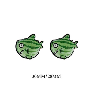 Ekustyee you are my little shark melon brooch summer ins trend men's and women's creative badge pin student bag decoration gift two - shark melon brooch