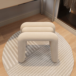 Seaworthy dressing stool bedroom dressing table stool modern simple light luxury internet celebrity makeup chair manicure and shoe changing stool milk white 55cm