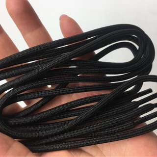 Jiefuhan shoelaces round tight black and white shoelaces martin boots sports shoe bags coconut shoelaces basketball shoelaces dad shoelaces black round tight style 120cm (suitable for 5-6 holes)