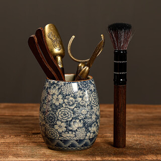 Porcelain brand tea set (cipaiming teaset) blue and white tea ceremony six gentlemen home office tea table decorations cicada wing open piece tea set accessories single pottery clay blue and white-tea ceremony six gentlemen