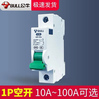Bull air switch household leakage protection circuit breaker single-pole double-pole air-open leakage protection switch 1p+n double in and double out 1p25a