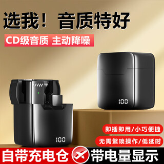 Sevenlove hot-selling 10w+ noise reduction reverb wireless lavalier microphone one-to-two sound card radio microphone outdoor live broadcast interview little bee mobile phone computer camera monitoring and recording one-to-one android type-c + charging compartment plug and play